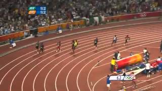 3rd 200m World Record  Usain Bolt 2008 Beijing 1930 [upl. by Namlaz]