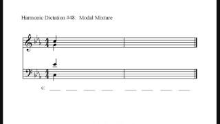 Harmonic Dictation 48  Modal Mixture and Borrowed Chords [upl. by Epoh]