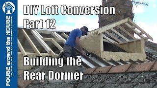 Loft conversion part 12  Build the rear dormer Pitched roof dormer construction amp Velux frame [upl. by Akemhs]