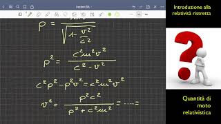 Quantità di moto relativistica [upl. by Baxy]