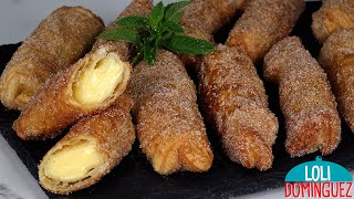 TERESITAS DE HOJALDRE RELLENAS DE CREMA  Loli Domínguez  Recetas Semana Santa Carnaval Dulces [upl. by Wilfreda]