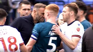 Bolton Manager Ian Evatt Risks an FA Probe After Being Sent Off for Squaring Up to Opposition Player [upl. by Eutnoj]