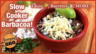 Spicy Barbacoa Beef Slow Cooker Recipe  Shredded Barbacoa  Better than Chipotle Barbacoa [upl. by Aicela]