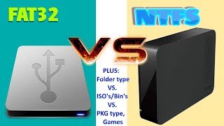 PS3 Detailed Explanation NTFS vs Fat32 whats best  Backed up games Folder type vs ISO vs PKG [upl. by Eilrahc]