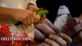 Clumsy Chef Slices His Thumb Open  Hells Kitchen [upl. by Flem755]