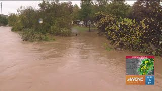 Record flooding in Charlotte North Carolina along Little Sugar Creek [upl. by Eldorado413]