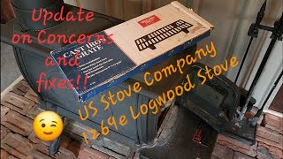 US Stove Company 1269e Logwood Stove Update on Concerns and Solutions [upl. by Darin]