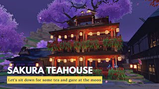 Sakura Teahouse 🍵 Genshin Serenitea Pot Design Silken Courtyard [upl. by Kcirrej910]