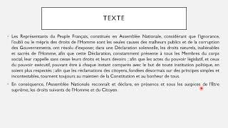 Déclaration des Droits de lHomme et du Citoyen de 1789 [upl. by Nichani]