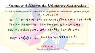 Propiedad Asociativa  Suma o Adición de Números Naturales [upl. by Chappell]