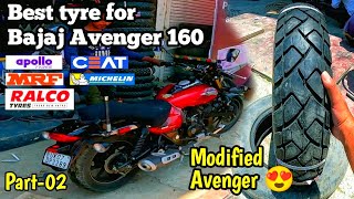 Rear tyre for Bajaj Avenger 160 street🏍️😍Ralco Speed blaster tyre💥tyre change part2modified2023 [upl. by Arotahs]