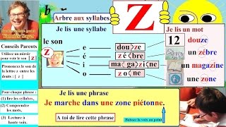 Apprentissage de la lecture Maternelle CP en Français  Alphabet  z Z 22 [upl. by Nylanaj]