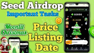 Seed Mining New Update  How To Play Seed Airdrop  Seed Airdrop Listing Date [upl. by Gilliette]