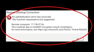 How to Fix Credssp Encryption Oracle Remediation Error  Remote Desktop Connection [upl. by Pearline733]