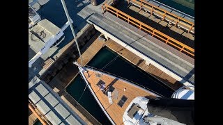 Stepping the Mast on the Jeanneau 64 Full Video By Ian Van Tuyl [upl. by Delmore]