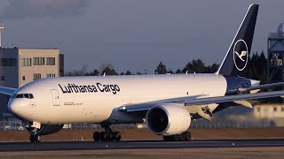 Lufthansa Cargo Boeing 777F DALFG Landing at NRT 34R  NRTRJAA [upl. by Irehc]