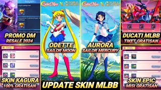 UPDATE BOCORAN MLBB X SAILOR MOON  PROMO DIAMOND SKIN EPIC GRATIS TIKET 2 RONDE DUCATI MLBB 2024 [upl. by Carlie]