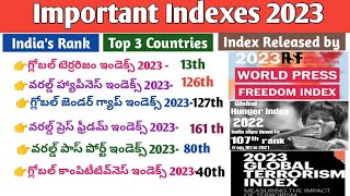 Important Indexes 2023॥Index 2023 Current Affairs2023 in telugu॥ముఖ్యమైన ఇండెక్స్ 2023॥Tspsc॥Appsc॥ [upl. by Hsiekal]