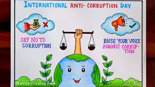 International AntiCorruption Day Poster Drawing easy9 Dec How to Draw AntiCorruption Day drawing [upl. by Aicyle]