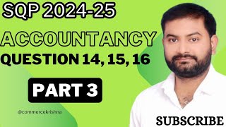 SQPCBSE SAMPLE PAPER 202425 CLASS 12TH ACCOUNTANCY QUESTION 14 15 16 [upl. by Afihtan]