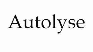 How to Pronounce Autolyse [upl. by Yelra]