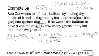 Mole Conversions 07a More Mole Conversion Examples [upl. by Cassil]