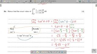 9709s21qp31 Q4ab Topic 35 Integration A Level Mathematics [upl. by Wieche]