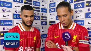 Were just going to STAY HUMBLE  Virgil van Dijk and Cody Gakpo on Liverpool win over Brighton [upl. by Vey]