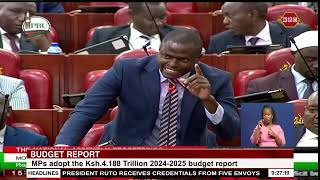 MPs adopt the Ksh4188 Trillion 20242025 budget report [upl. by Iaka]