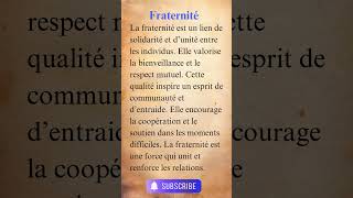 définition de la Fraternité definitions french learnfrench frenchpronunciation [upl. by Rancell]