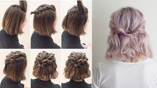 Easy Half Up Hairstyles for Short Hair Tutorial [upl. by Aicirtac]