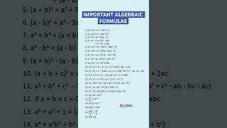 Algebra Formulas  Basic Algebraic formulas shorts shortvideo shortsfeed [upl. by Deming]