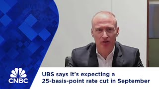 UBS says its expecting a 25basispoint rate cut in September [upl. by Fontes]