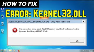 English How to Fixed dynamic link library Kernel32dll Error in Windows 710 [upl. by Chatwin]