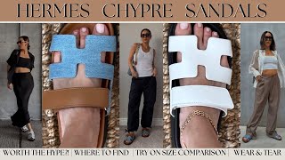 HERMES CHYPRE SANDALS REVIEW  WORTH IT  SIZING  TRY ON  HOW TO BUY  CHYPRE VS ORAN  OUTFITS [upl. by Yukio]