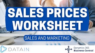 5332 Sales Process SALES PRICES WORKSHEET  Dynamics Business Central NAV [upl. by Anes]