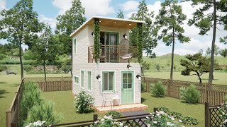 Two Storey Tiny House 3x6 Meters  18 Sqm  🏡 [upl. by Llerihs]