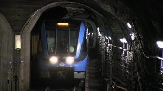 C20 tunnelbanetåg vid Östermalsmtorg Stockholm [upl. by Plantagenet]