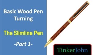 Basic Wood Pen TurningThe SlimlinePart 1 [upl. by Navada]