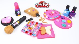 Play Doh Makeup Set How to Make Eyeshadow Lipstick Nail Polish with Play Doh Fun for Kids [upl. by Nesahc16]