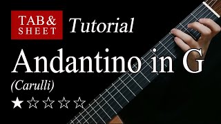 Andantino in G F Carulli  Guitar Lesson  TAB [upl. by Nroht]