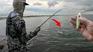 Jetty Fishing for Speckled Trout With Top Water lures EPIC RESULTS [upl. by Mahau706]