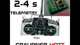 Graupner modified voltage telemetry module for 2 4s lipo [upl. by Sindee]