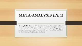 Metaanalysis Pt 1 [upl. by Noral]