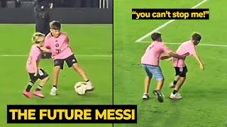 Thiago Messi showcased amazing dribbling skills against Luis Suarezs son  Football News Today [upl. by Otrevlig]