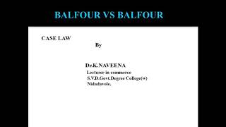 Case law Balfour vs Balfour [upl. by Enitsed]