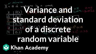 Variance and standard deviation of a discrete random variable  AP Statistics  Khan Academy [upl. by Vharat70]