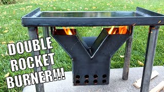 Building The Ultimate WoodFired Camp Cooker  Double Rocket Stove Welding Project [upl. by Larimor]