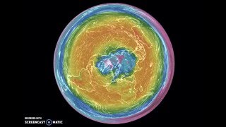 Azimuthal Equidistant Temperature amp Wind Map [upl. by Oneida861]