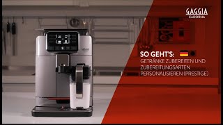 GAGGIA CADORNA PRESTIGE  SO GEHT’S GETRÄNKE ZUBEREITEN [upl. by Nauqahs625]